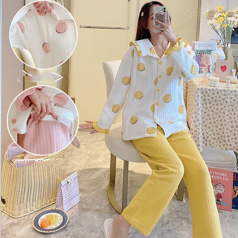 Maternity Pajamas Cotton Zipper Clothing