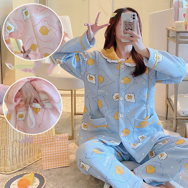 Maternity Pajamas Cotton Zipper Clothing