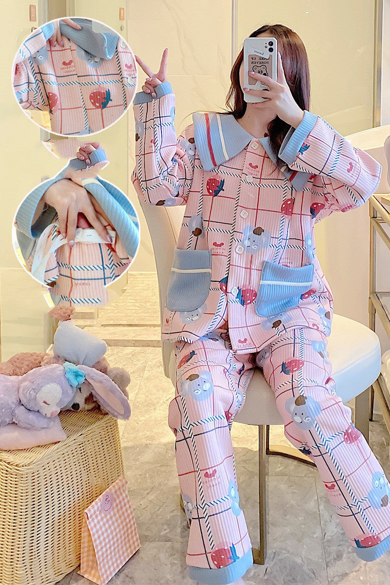 Maternity Pajamas Cotton Zipper Clothing