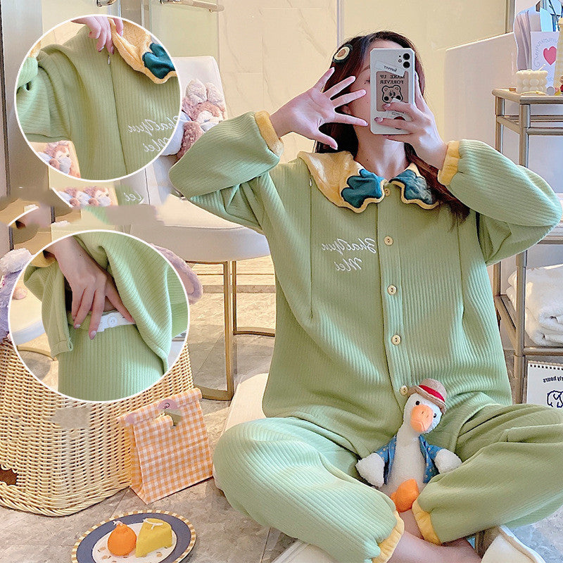 Maternity Pajamas Cotton Zipper Clothing