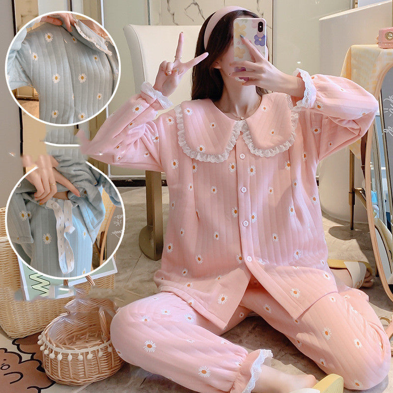 Maternity Pajamas Cotton Zipper Clothing