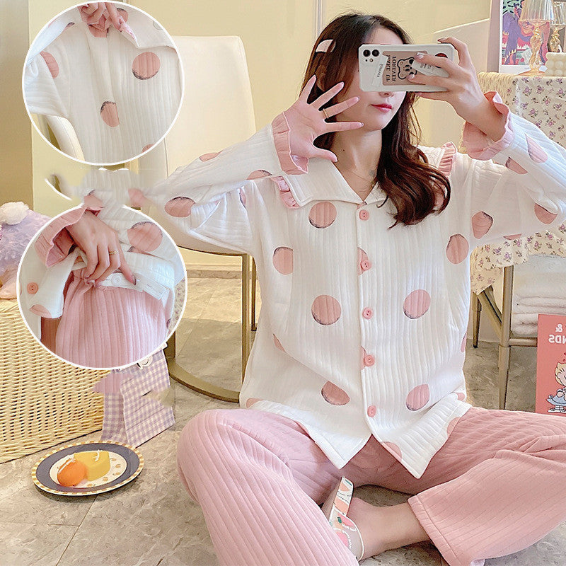 Maternity Pajamas Cotton Zipper Clothing