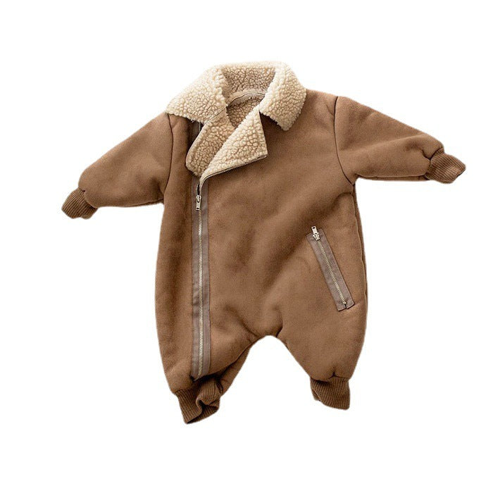 Baby Single-layer Fleece-lined Romper