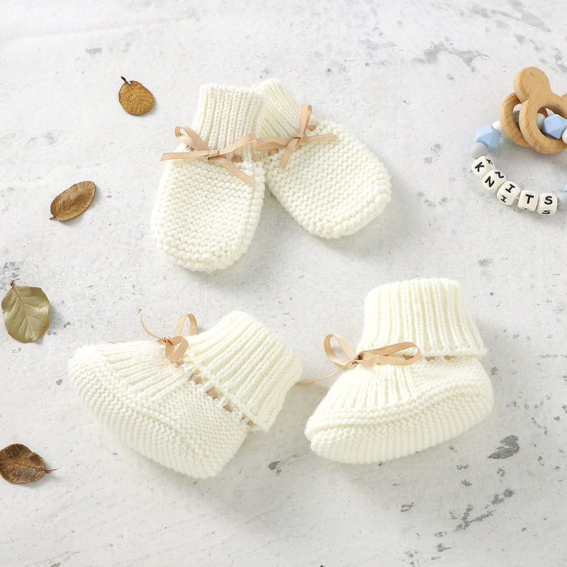 Baby Shoes Glove Set Knitted Newborn