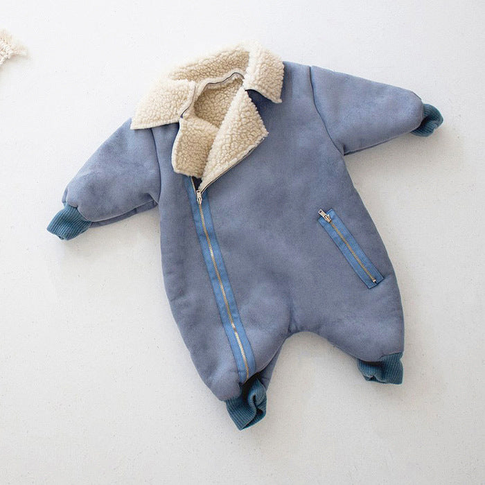 Baby Single-layer Fleece-lined Romper