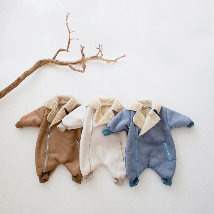Baby Single-layer Fleece-lined Romper
