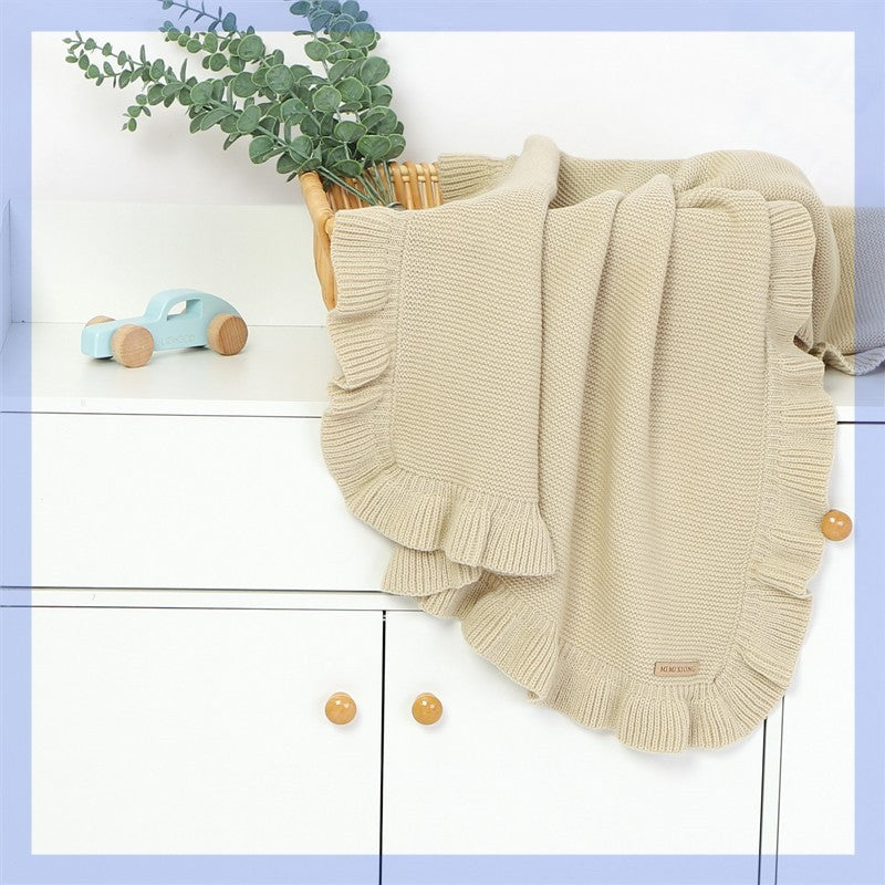 Knitted Baby Blankets Swaddle Wrap Ruffle