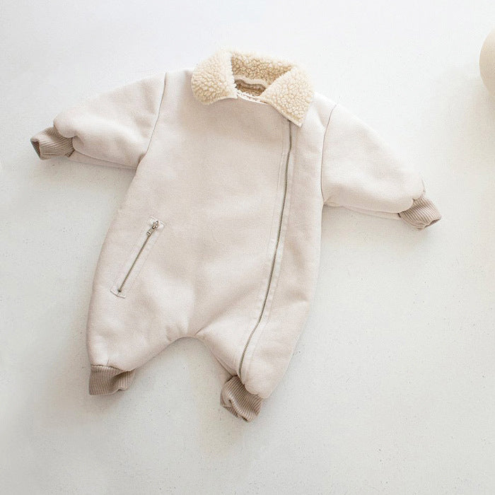 Baby Single-layer Fleece-lined Romper