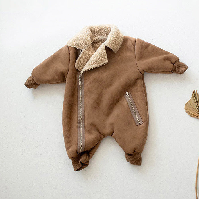 Baby Single-layer Fleece-lined Romper